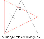 the triangle correctly rotated 90 degrees