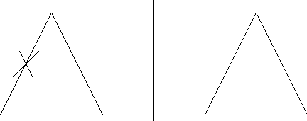 a pic with an x on one line ofthe original triangle