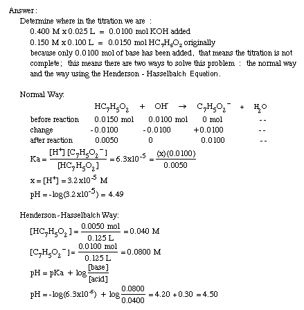 What are some examples of the Henderson-Hasselbalch equation?