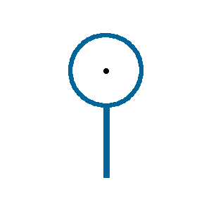 rotating image showing arrow coming out of the face of a bubble wand