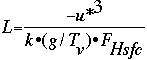 Mathematical equation for Monin-Obukhov length