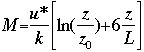 Mathematical equation for Monin-Obukhov length