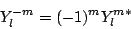 \begin{displaymath}
Y_l^{-m} = (-1)^m Y_l^{m *}
\end{displaymath}