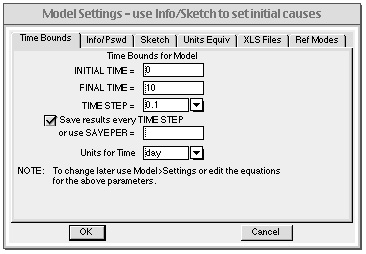 Model Setting Window