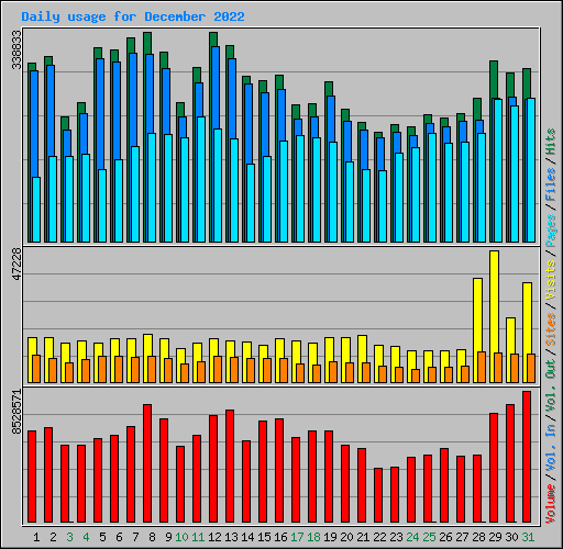 Daily usage for December 2022