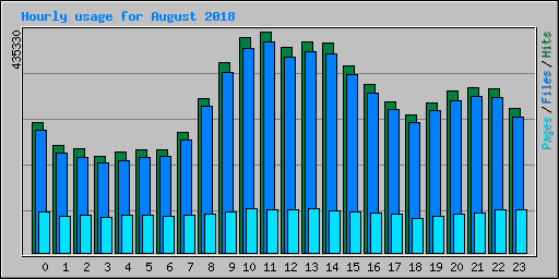 Hourly usage for August 2018