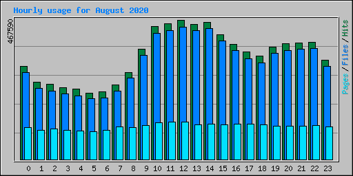Hourly usage for August 2020