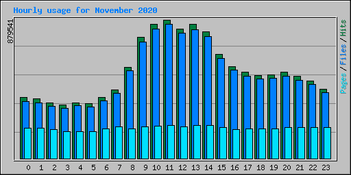 Hourly usage for November 2020