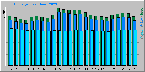 Hourly usage for June 2023