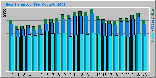 Hourly usage for August 2023