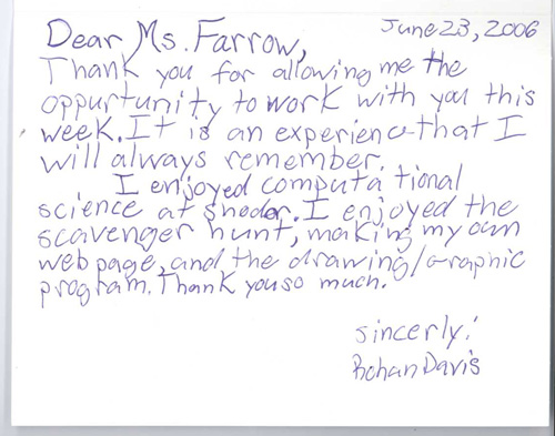 Thank you note cover