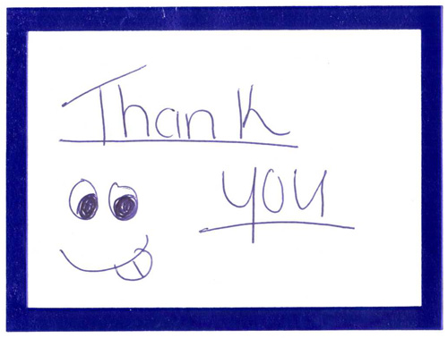 Thank you note cover