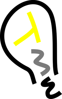 The initials TMW shaped as a lightbulb
